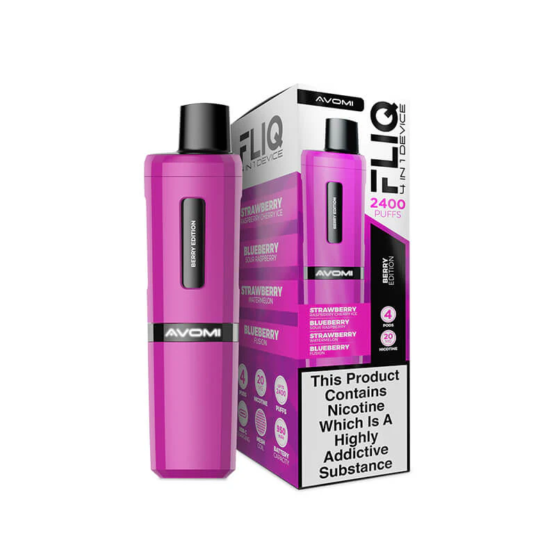 avomi_device_box_berryedition Avomi FLIQ 4in1 Prefilled Pod Vape Kit - Image 1